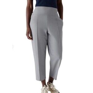 Athleta Stellar High Rise Crop Pant Sz‎ 4P Coastline Blue Commute Travel Pant